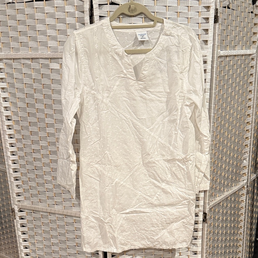 White Long Sleeve cover up